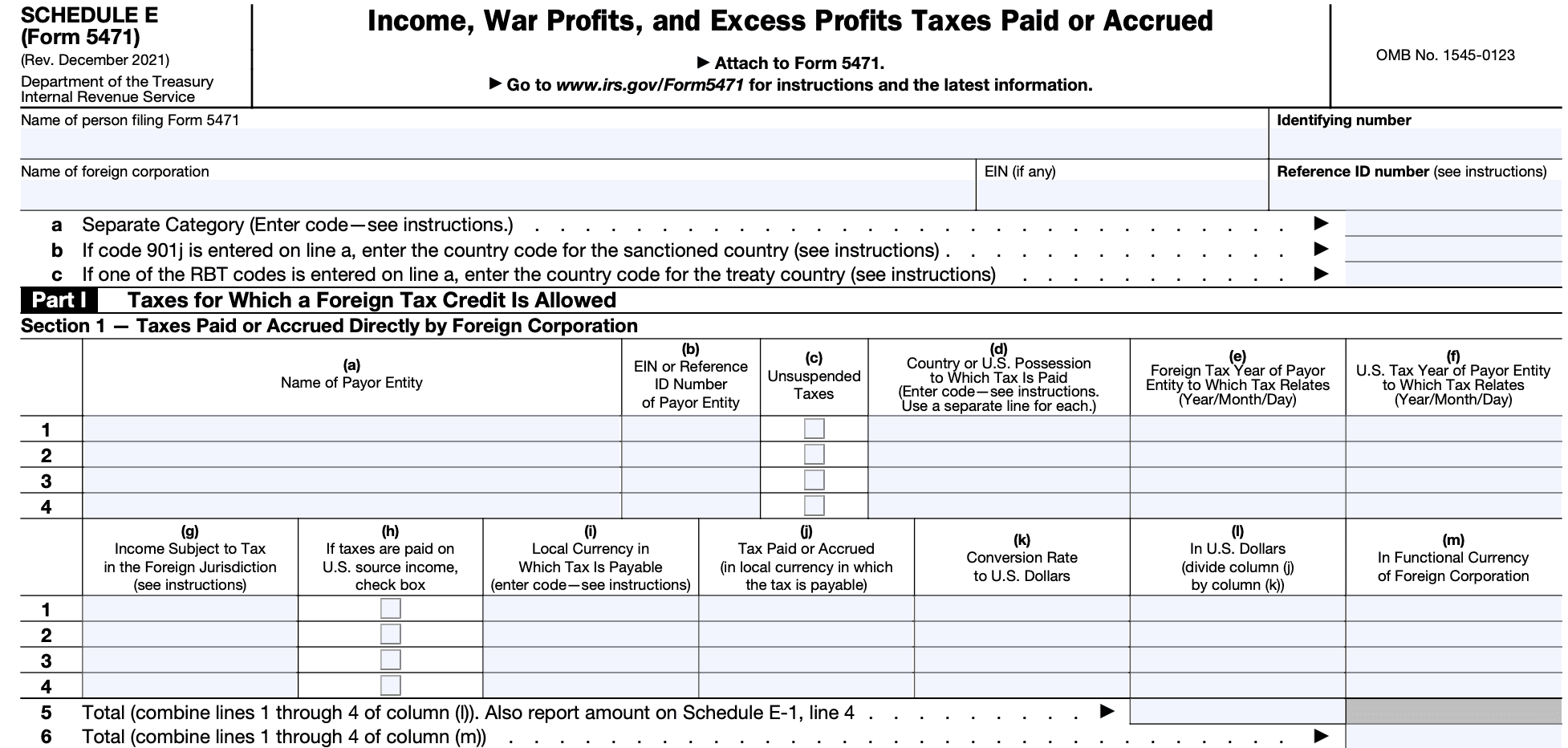 Irs Form 5471 Schedule H