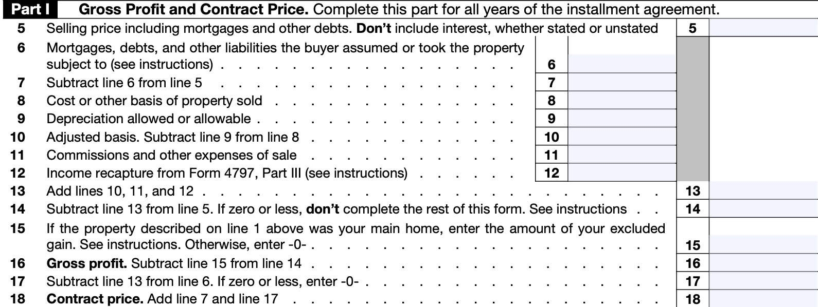 Irs Form 6252 Installment Sales