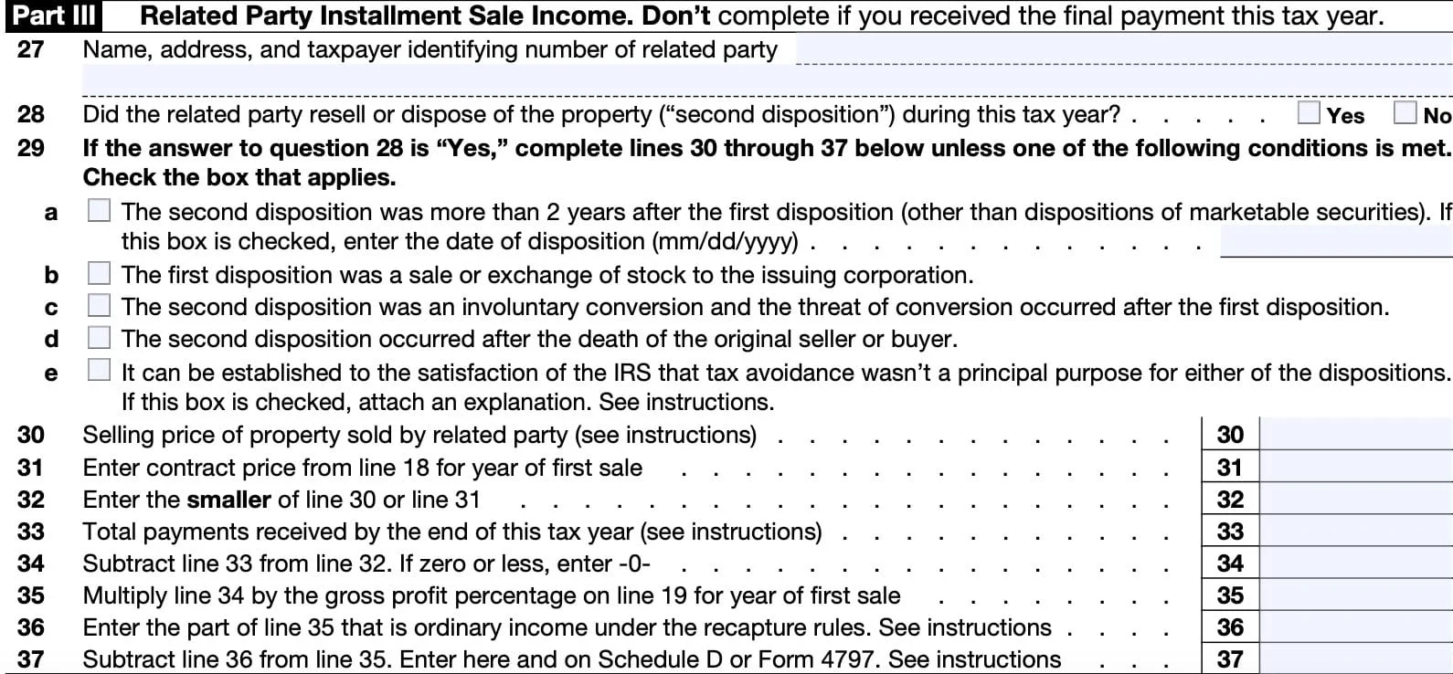 Irs Form 6252 2024