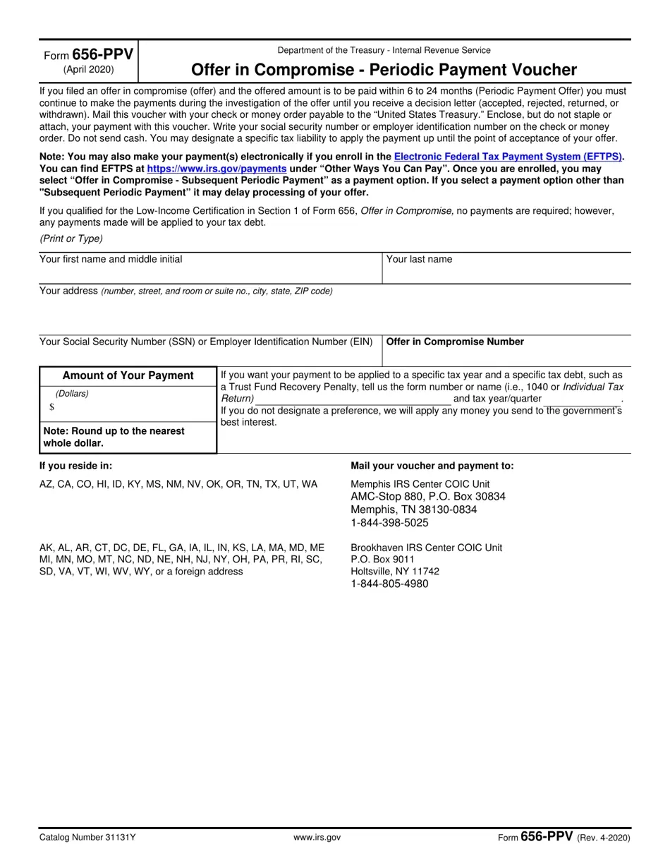 Irs Form 656 Fillable