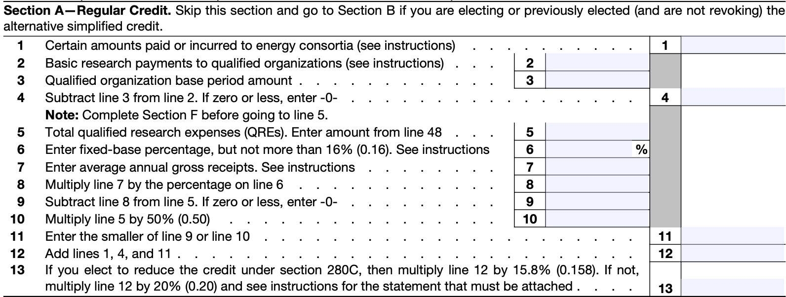 IRS Form 6765 Instructions Tax Credit For Research Activities