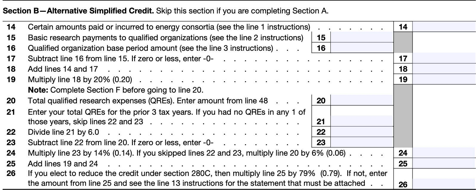 IRS Form 6765 Instructions Tax Credit For Research Activities