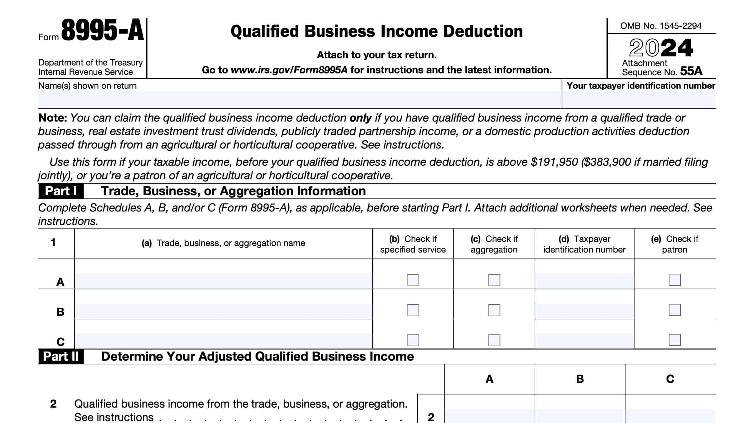 Irs Form Qbi Pass Through Entity Reporting