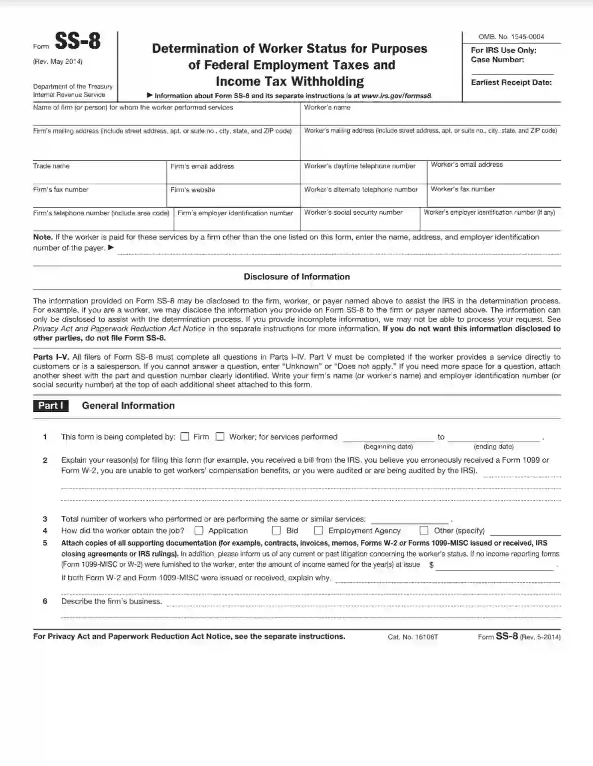 IRS Form SS 8 Fill Out Printable PDF Forms Online