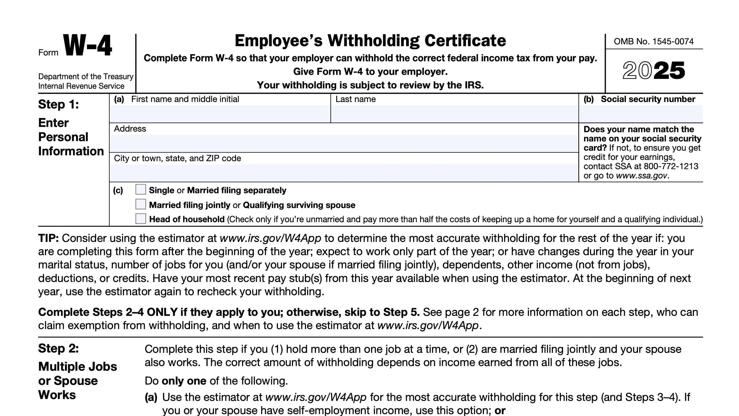 W4 Form 2026