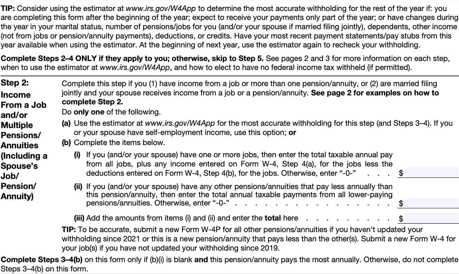 Irs Form W-4p Fillable