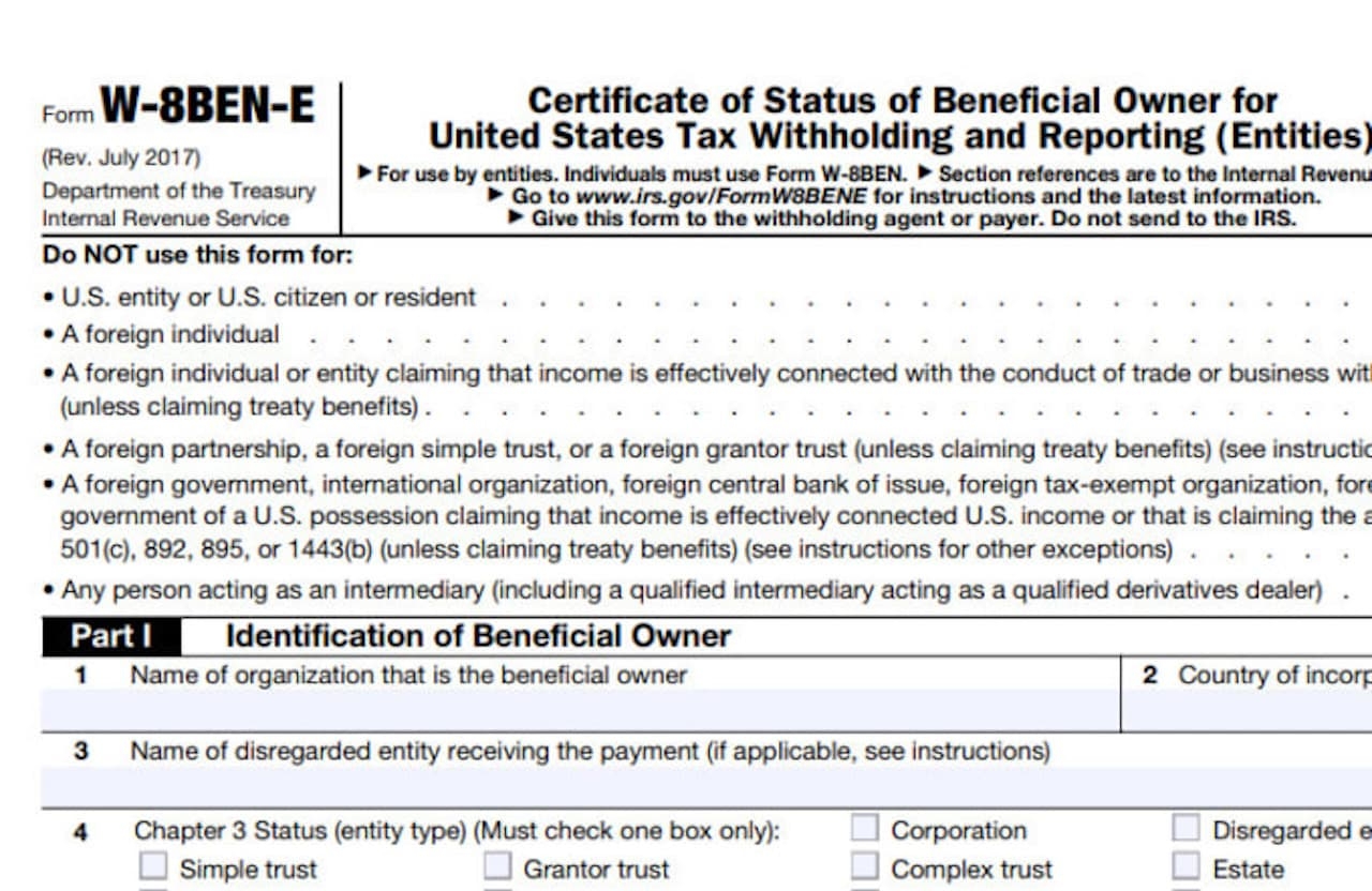 IRS Form W 8 And FATCA