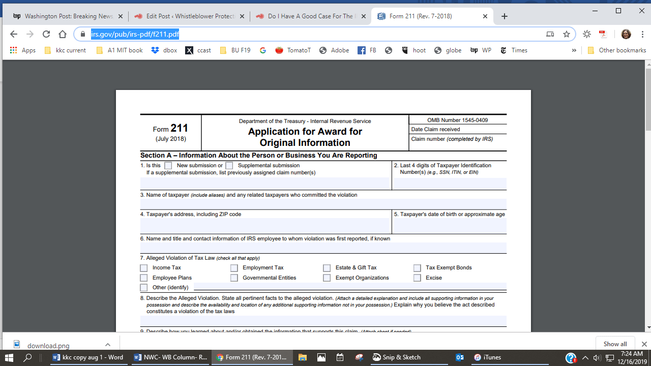 IRS Launches Digital Whistleblower Form To Simplify Reporting Of 