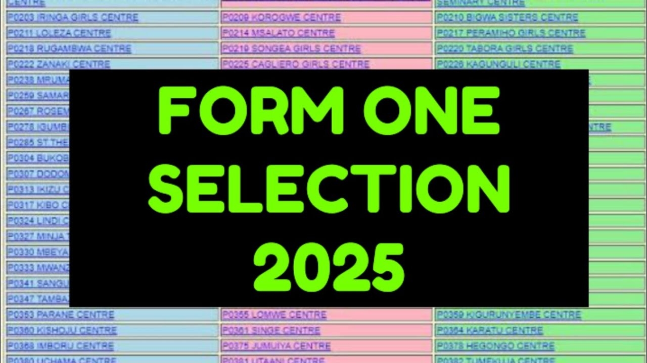 Jinsi Ya Kuangalia Selection Za Kidato Cha Kwanza 2025 Form One Selection 2025
