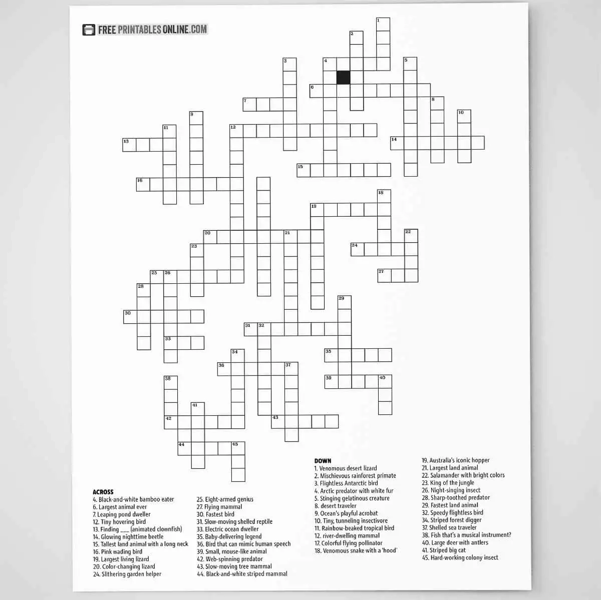 Kids Printable Crossword Puzzles Free