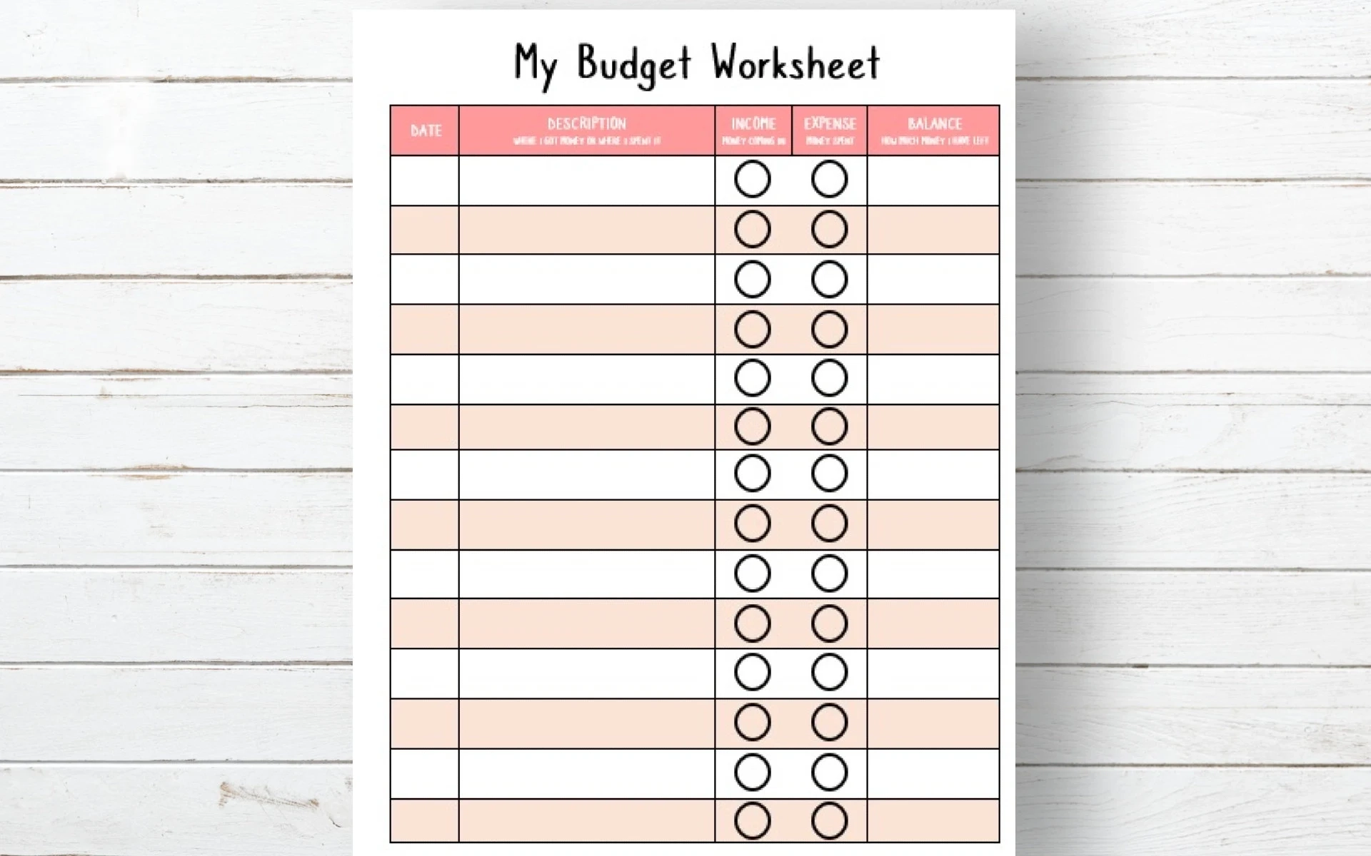 Kids Budget Worksheet Instant Download Etsy UK