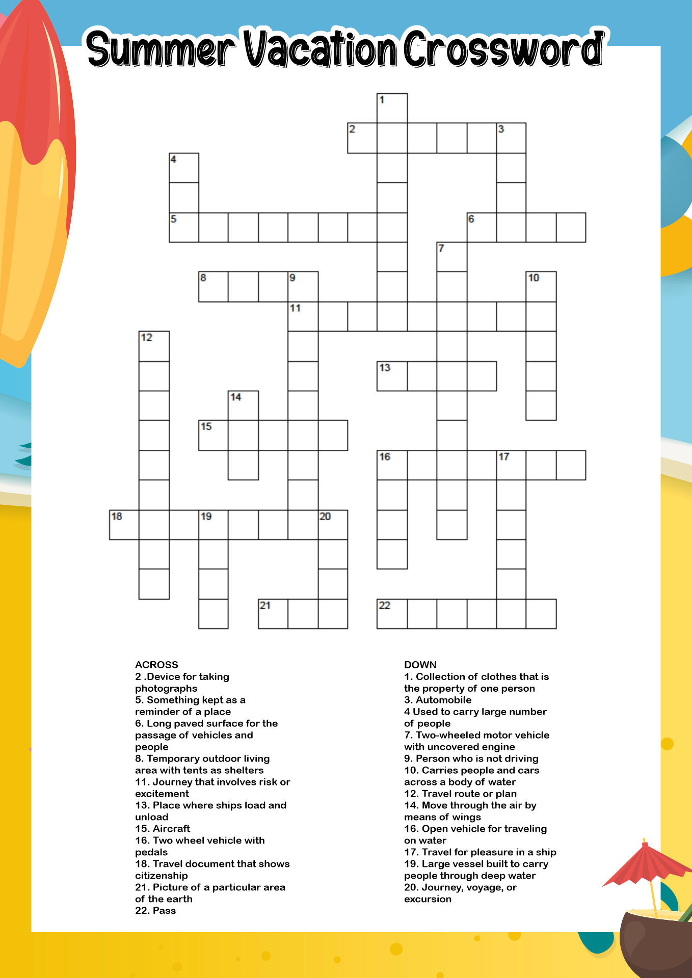 Large Print Easy Crosswords Printable
