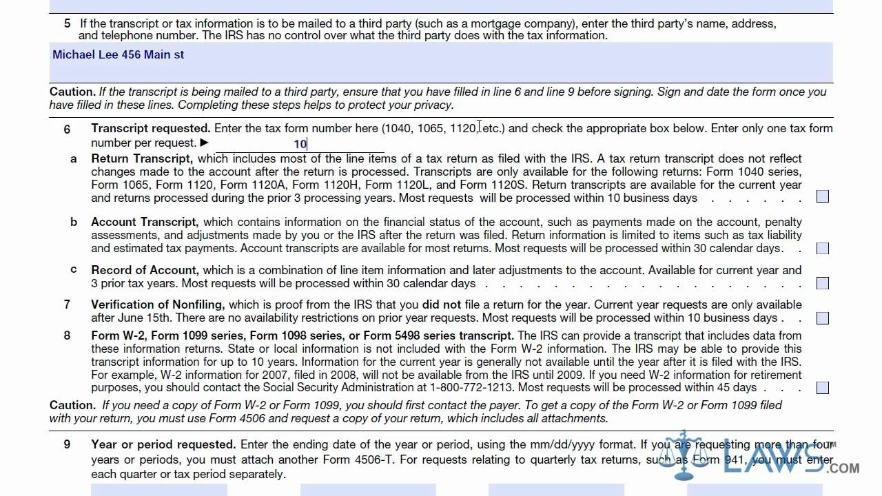 Learn How To Fill The Form 4506 T Request For Transcript Of Tax 