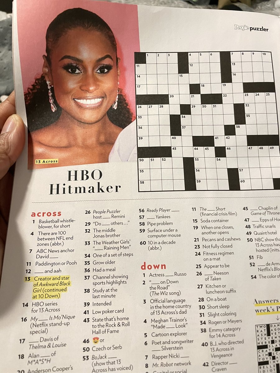 Love Opening People Mag And Seeing IssaRae On The Puzzle Page 