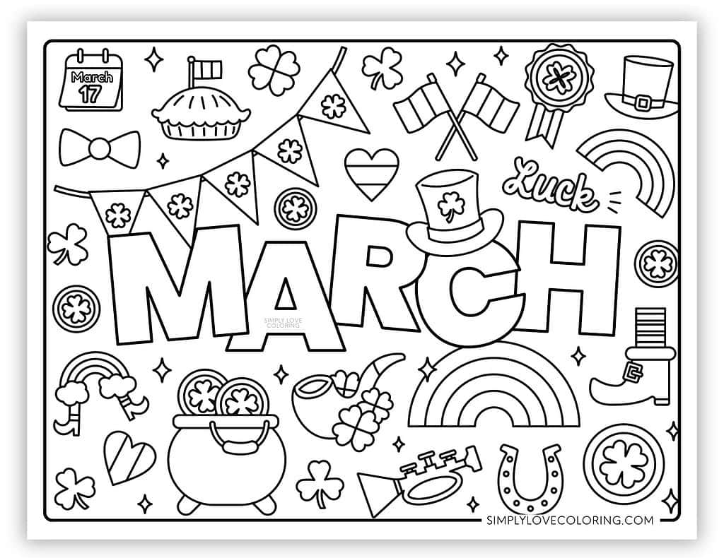 March Coloring Pages Free PDF Printables Simply Love Coloring