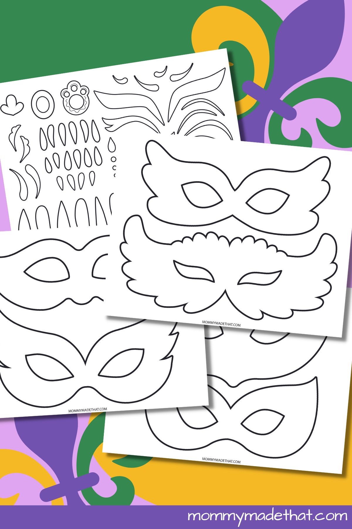 Printable Mardi Gras Mask Template