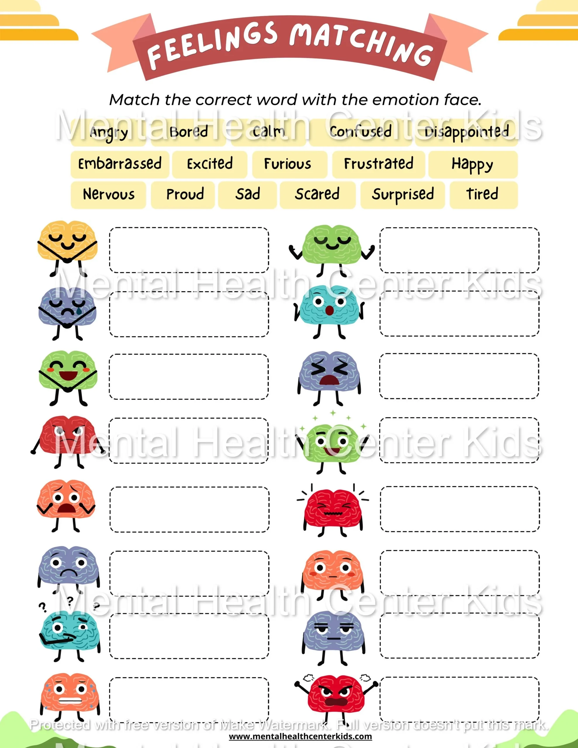 Emotions Worksheet Free Printable