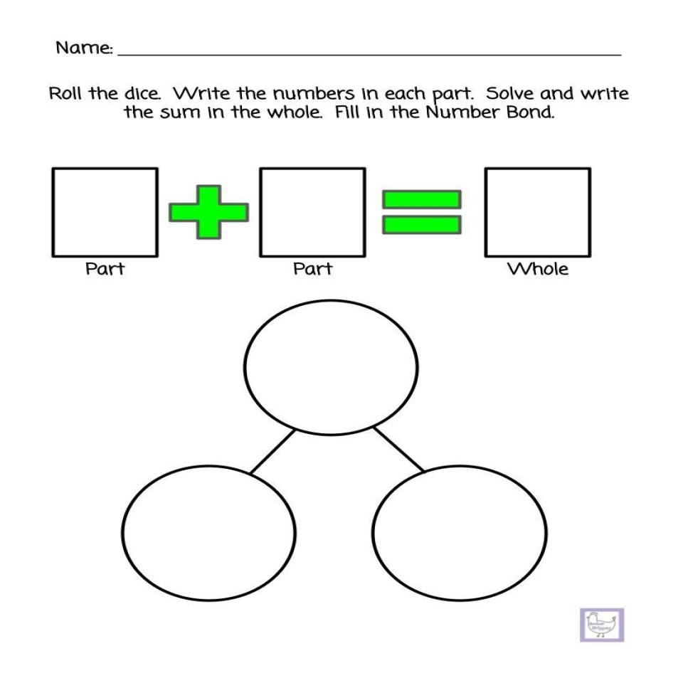 Math Center Number Bond Addition With Dice And Printable Postable 