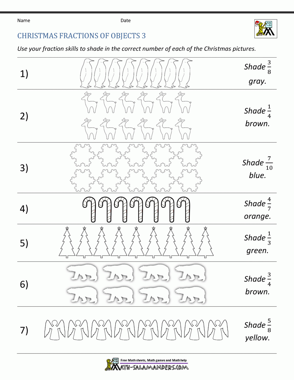 Free Printable Christmas Worksheets 4th Grade
