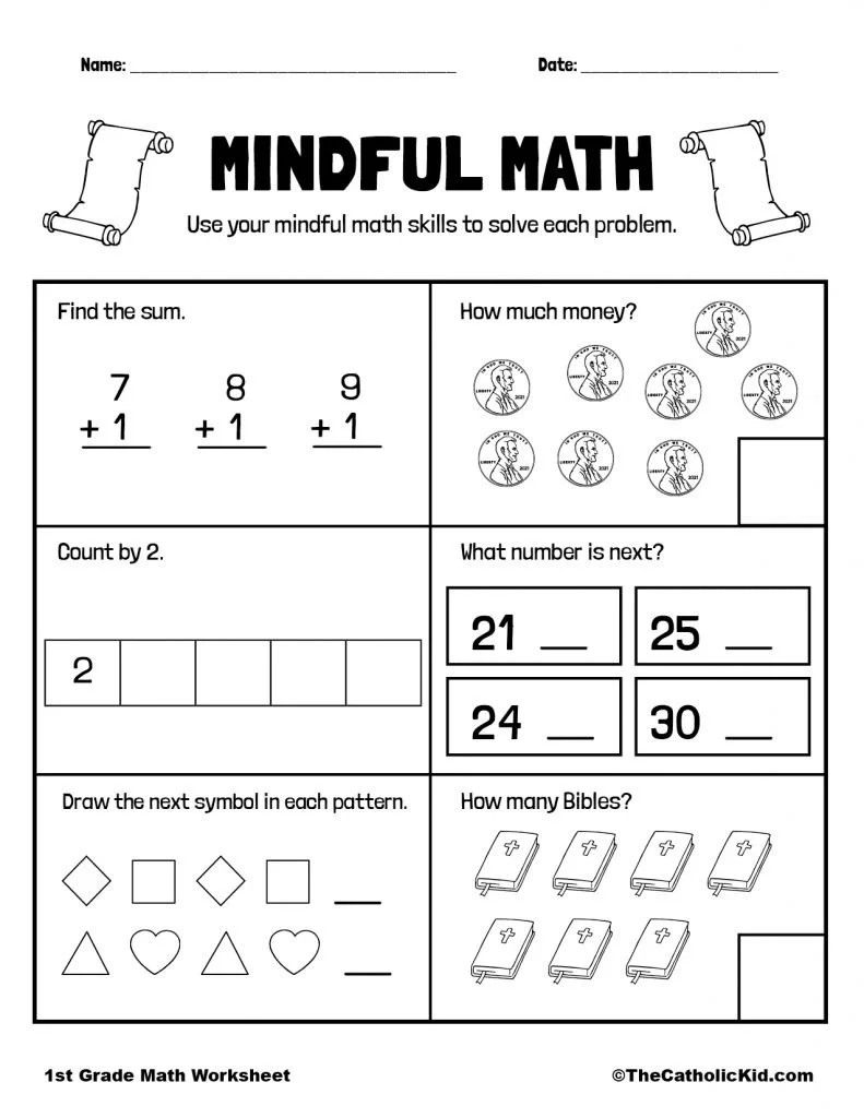 Printable Math Worksheets Free 1st Grade
