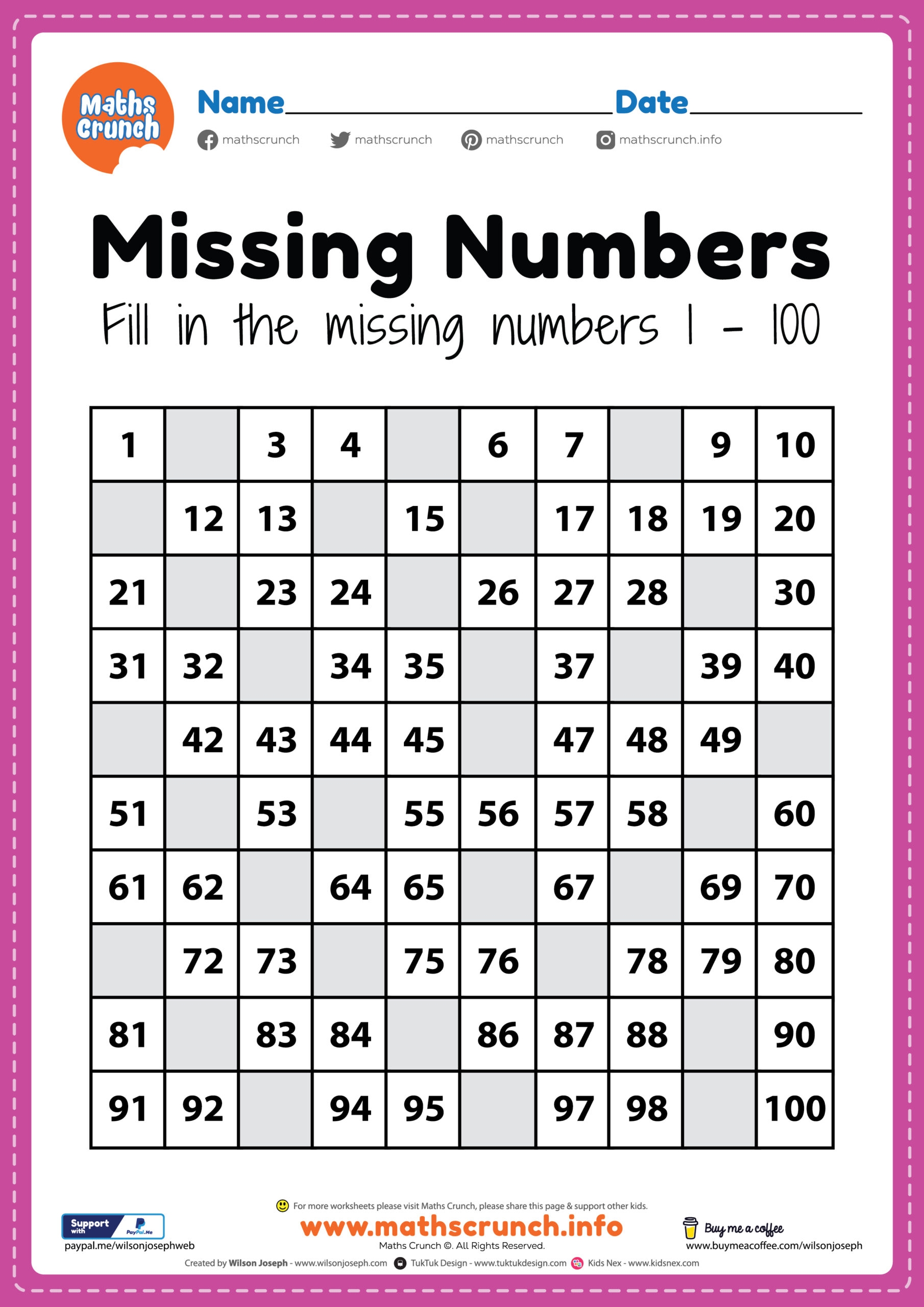Math Printable Worksheets For Teachers