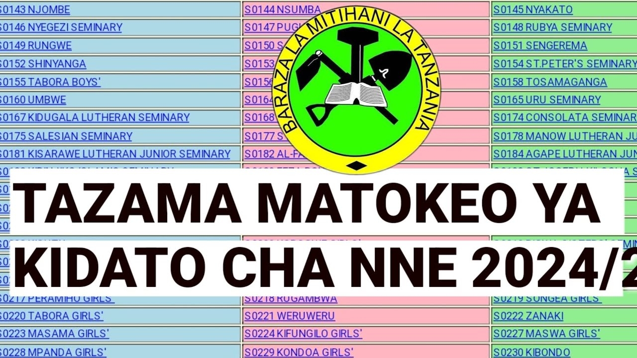 MATOKEO YA FORM FOUR 2024 2025 NECTA CSEE RESULTS