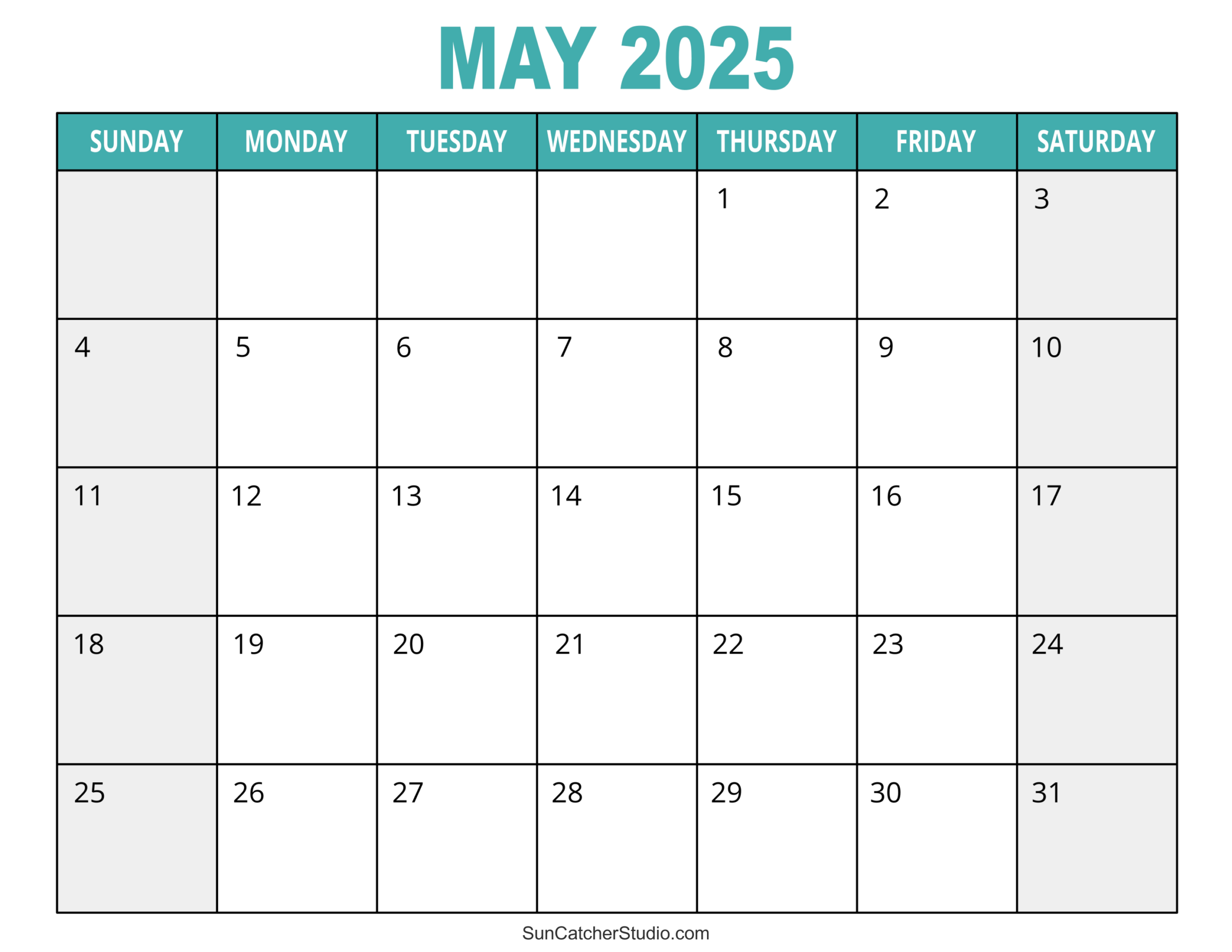 Free Printable Calendar 2025 Monthly