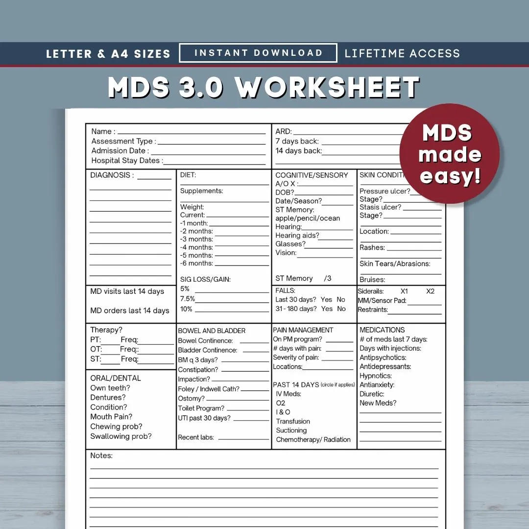 Mds 3.0 Printable Form
