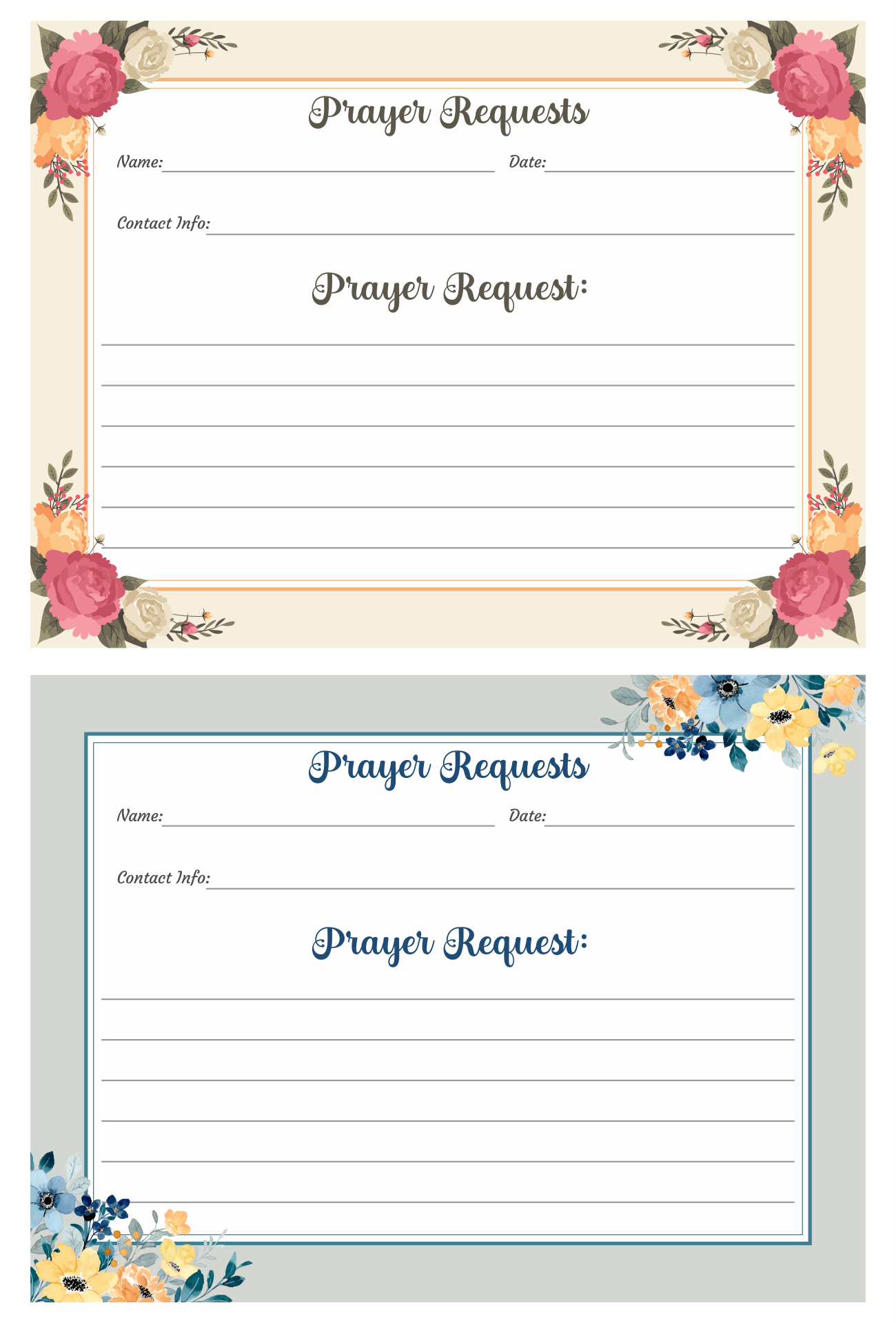 Free Printable Prayer Cards Template