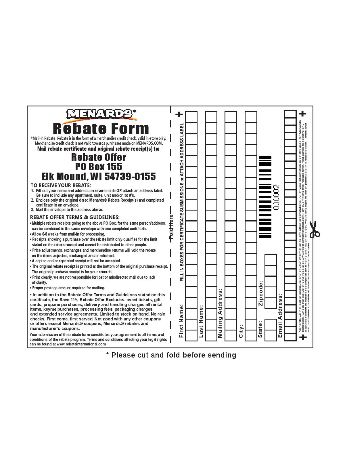 Menards Rebate Forms Printable