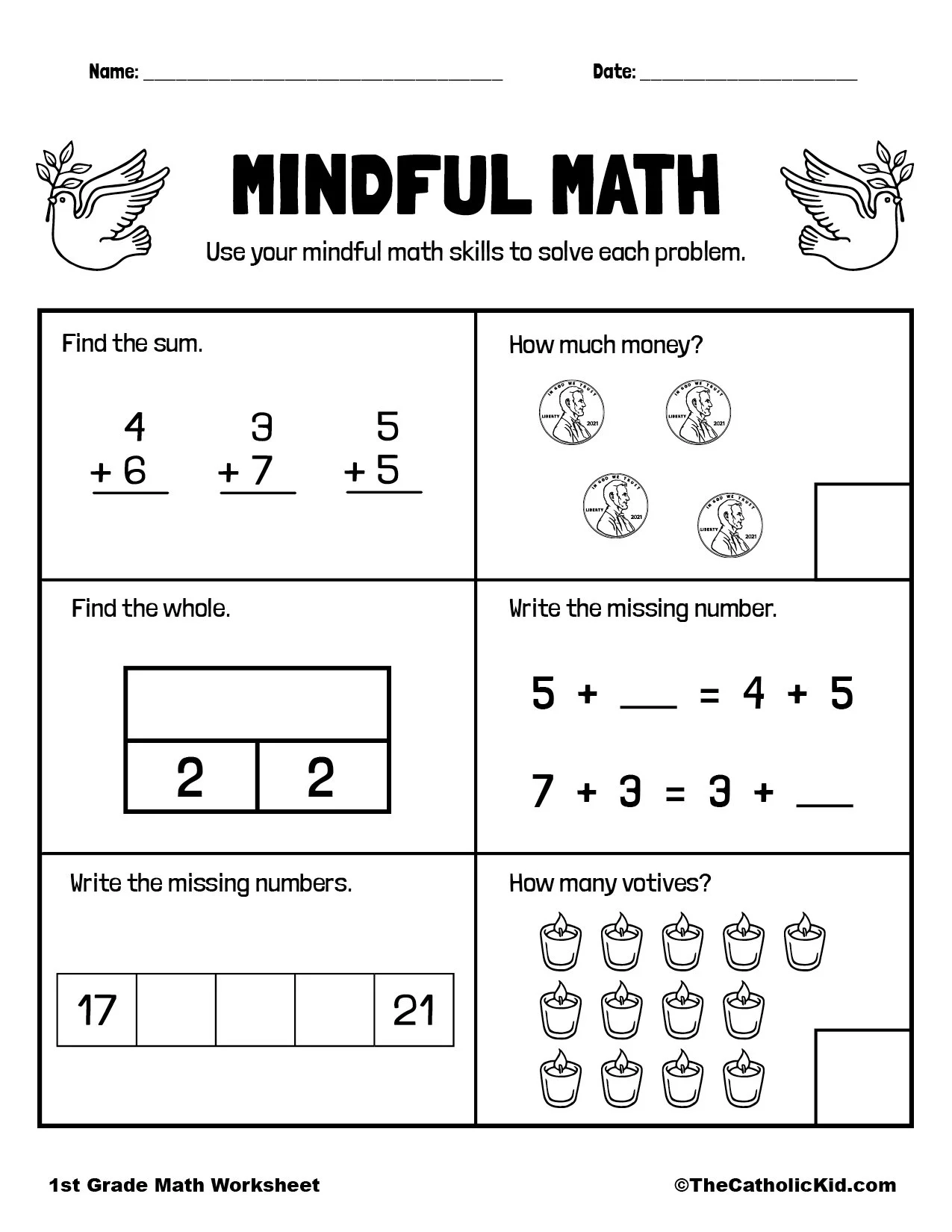 Free Printable First Grade Worksheets