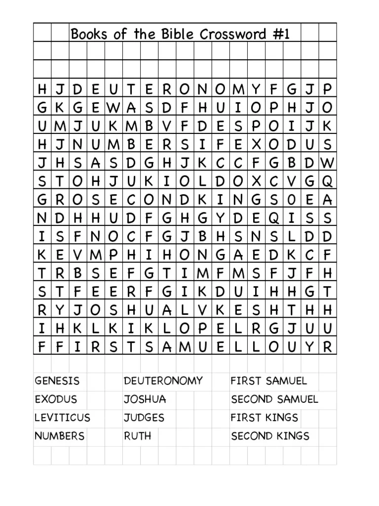 Merged Bible Books Crossword PDF Saint Timothy Books Of 