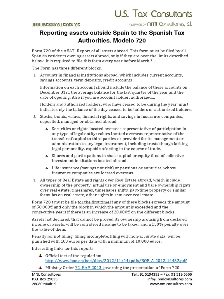 Spanish Tax Form 720