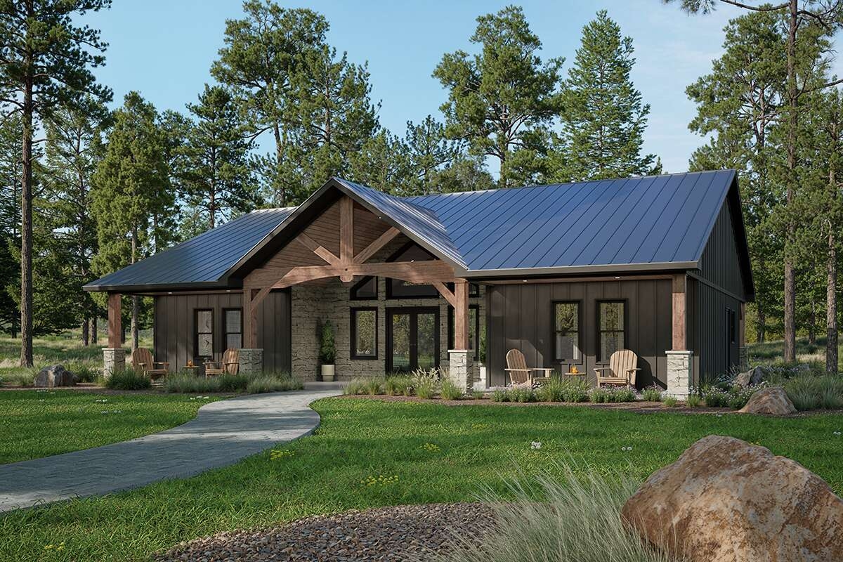 Modern Farmhouse Plan 1 672 Square Feet 2 Bedrooms 2 Bathrooms 