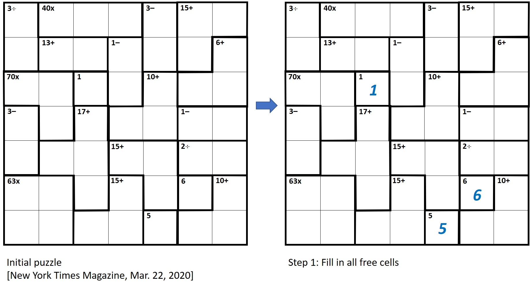 Kenken Puzzles Printable Pdf 6x6