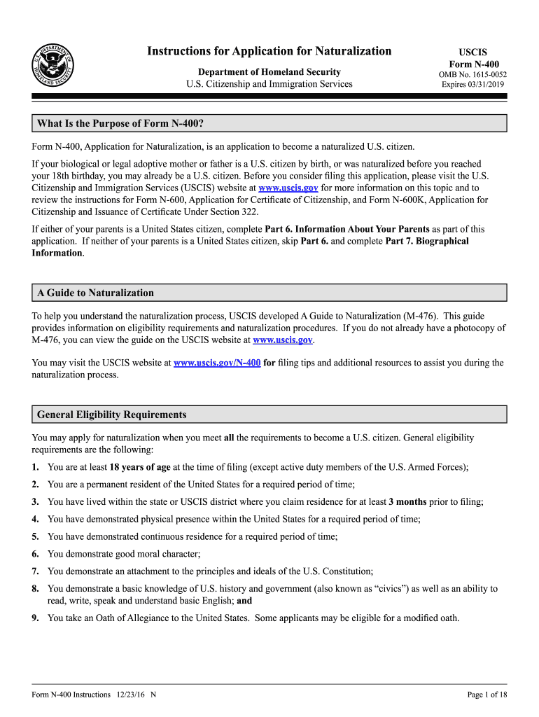 N 400 Form Pdf Fill Out amp Sign Online DocHub