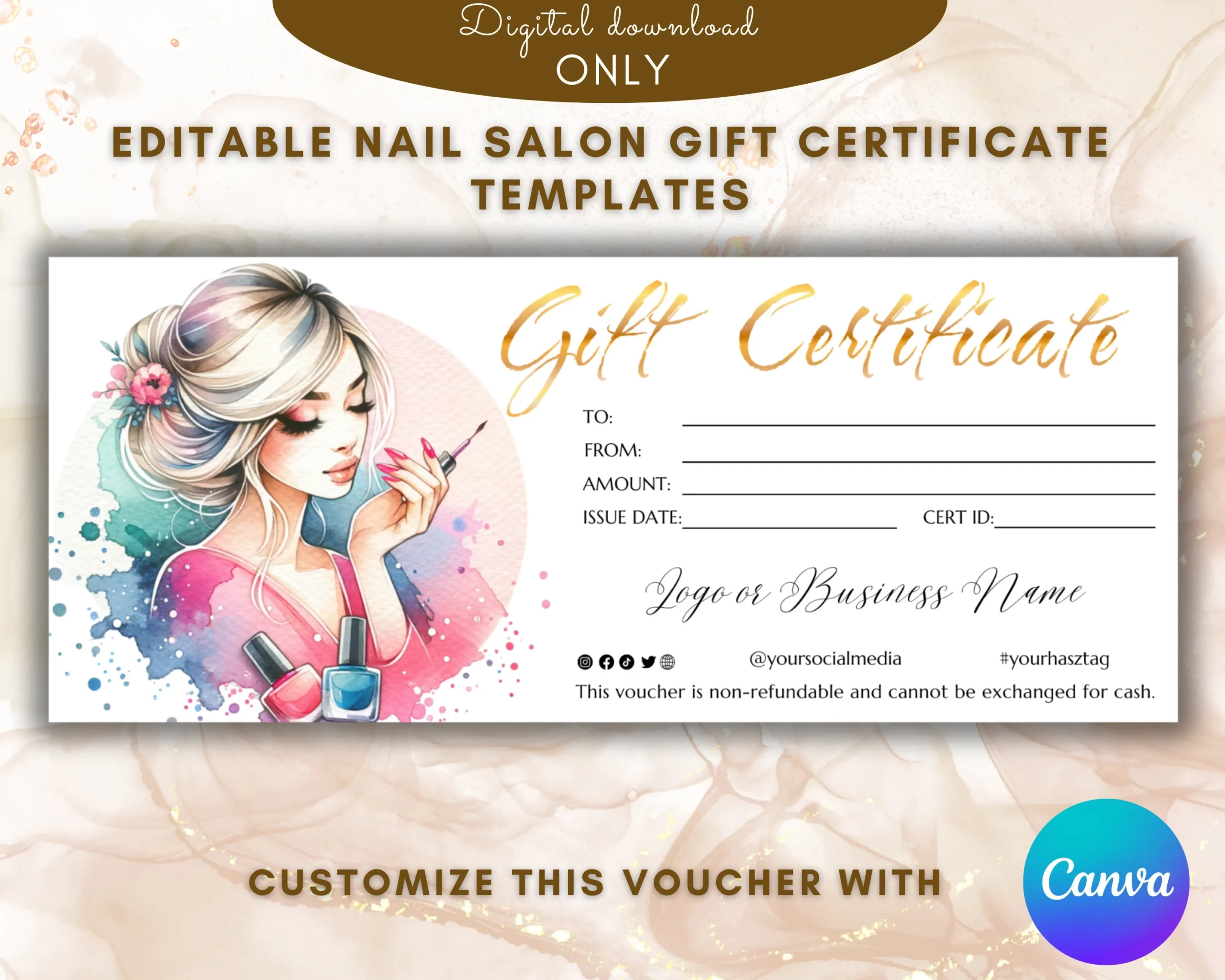 Free Printable Manicure Gift Certificate Template