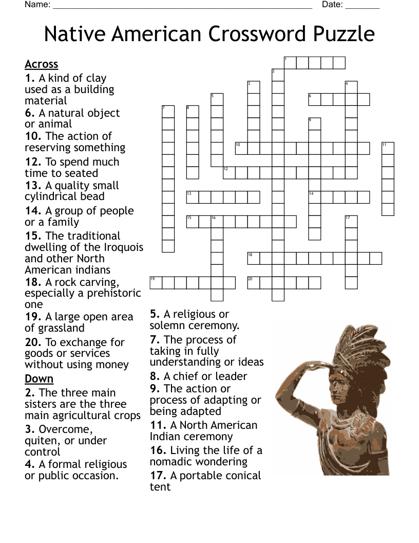 Native Americans Word Search WordMint