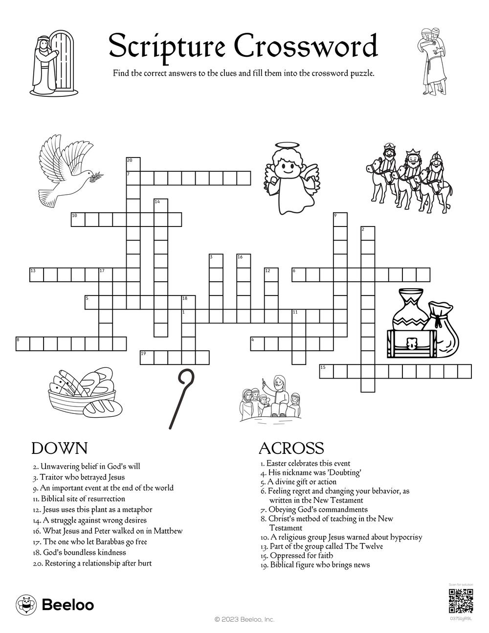 Adult Bible Crossword Puzzles Printable