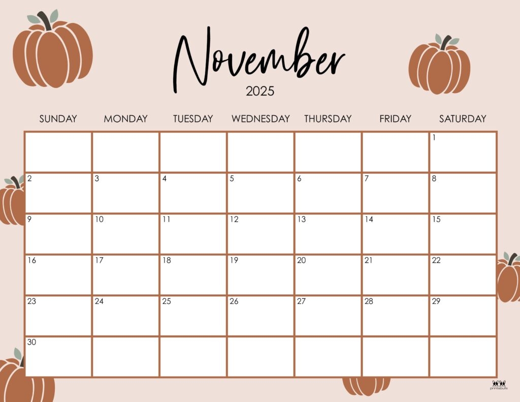 November Monthly Steps Calendar Printable