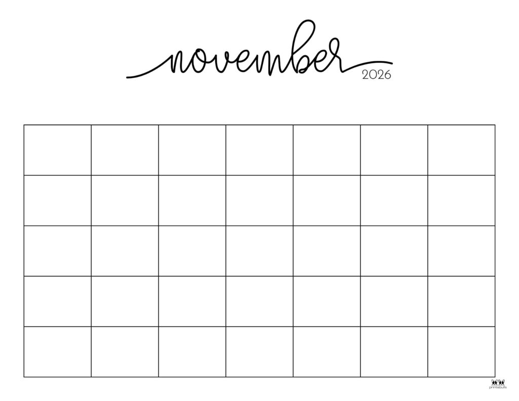 November 2026 Printable Calendar Cute