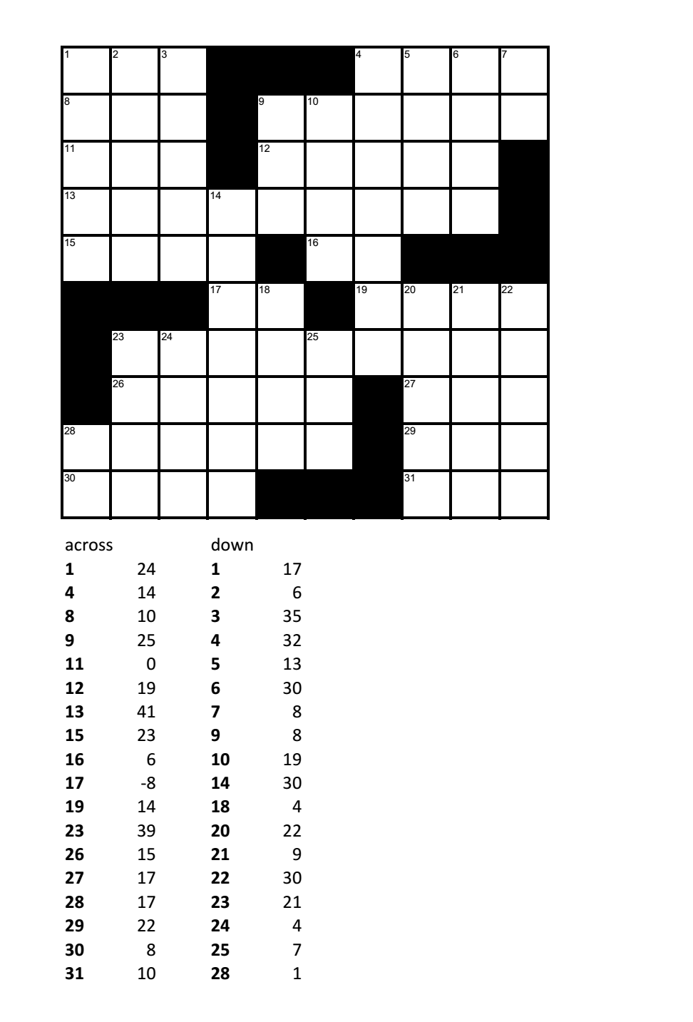Free Daily Printable Crossword Puzzles #3