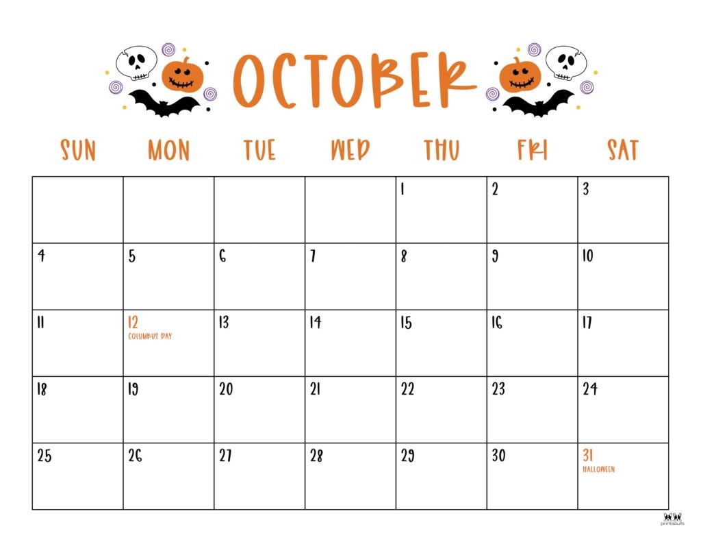 2026 Printable Calendar By Month October