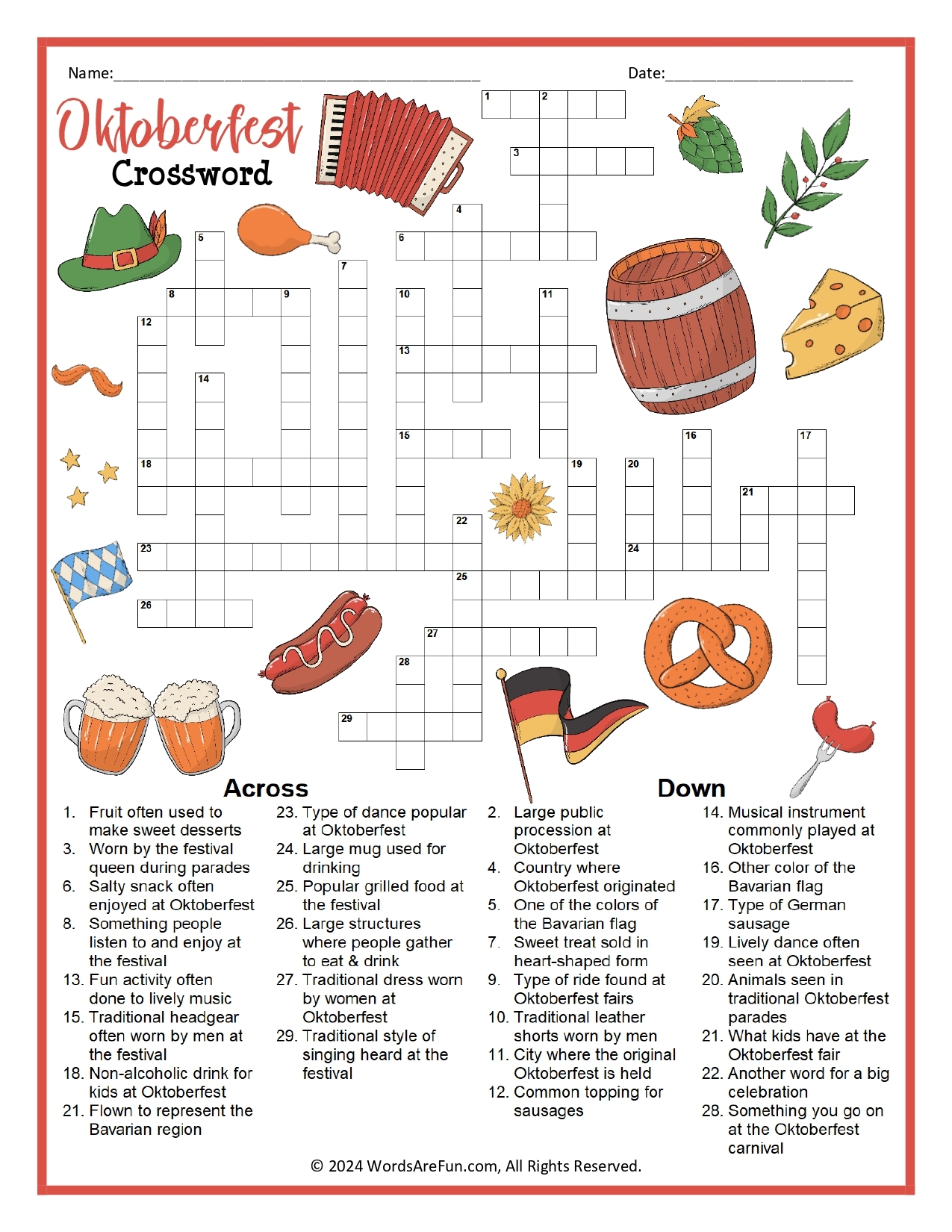 Crossword Puzzle Printable Adults