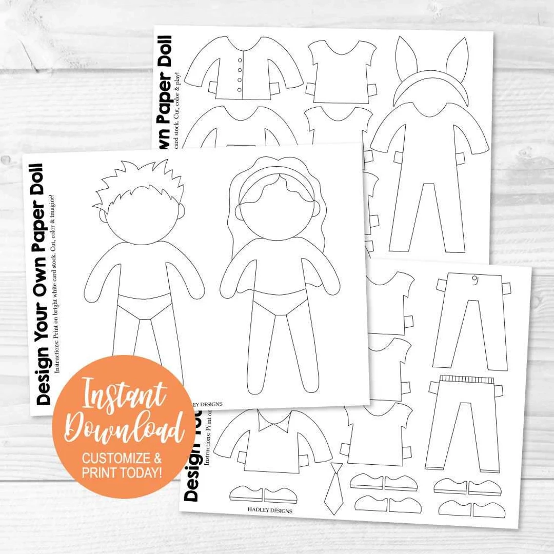 Printable Cut Out Paper Doll Template