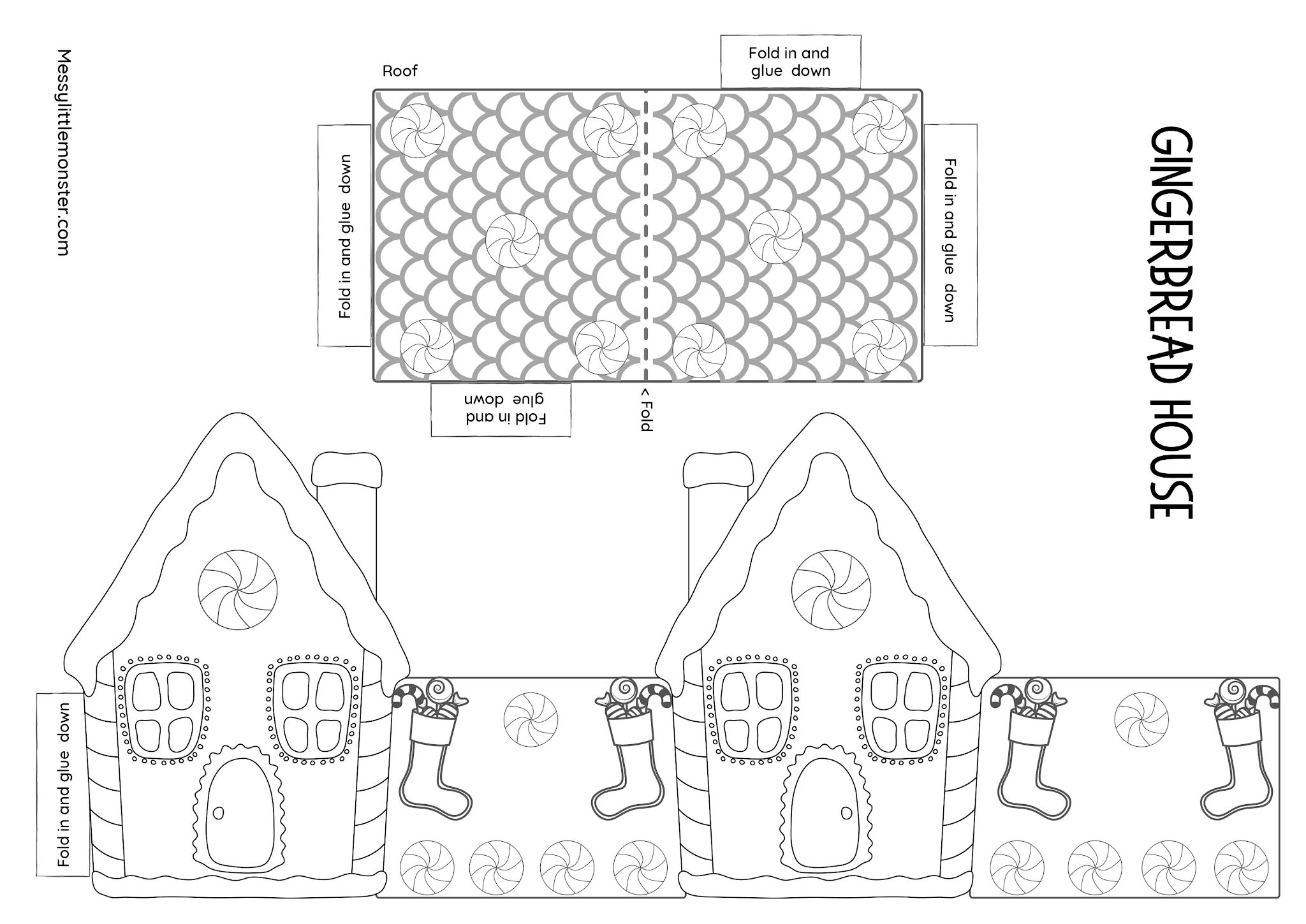 Printable Gingerbread House Template
