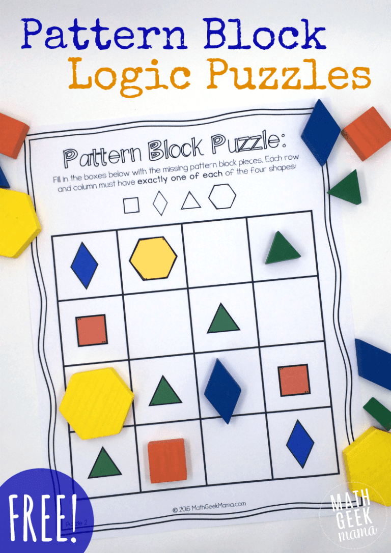 Pattern Block Puzzles Free Printable