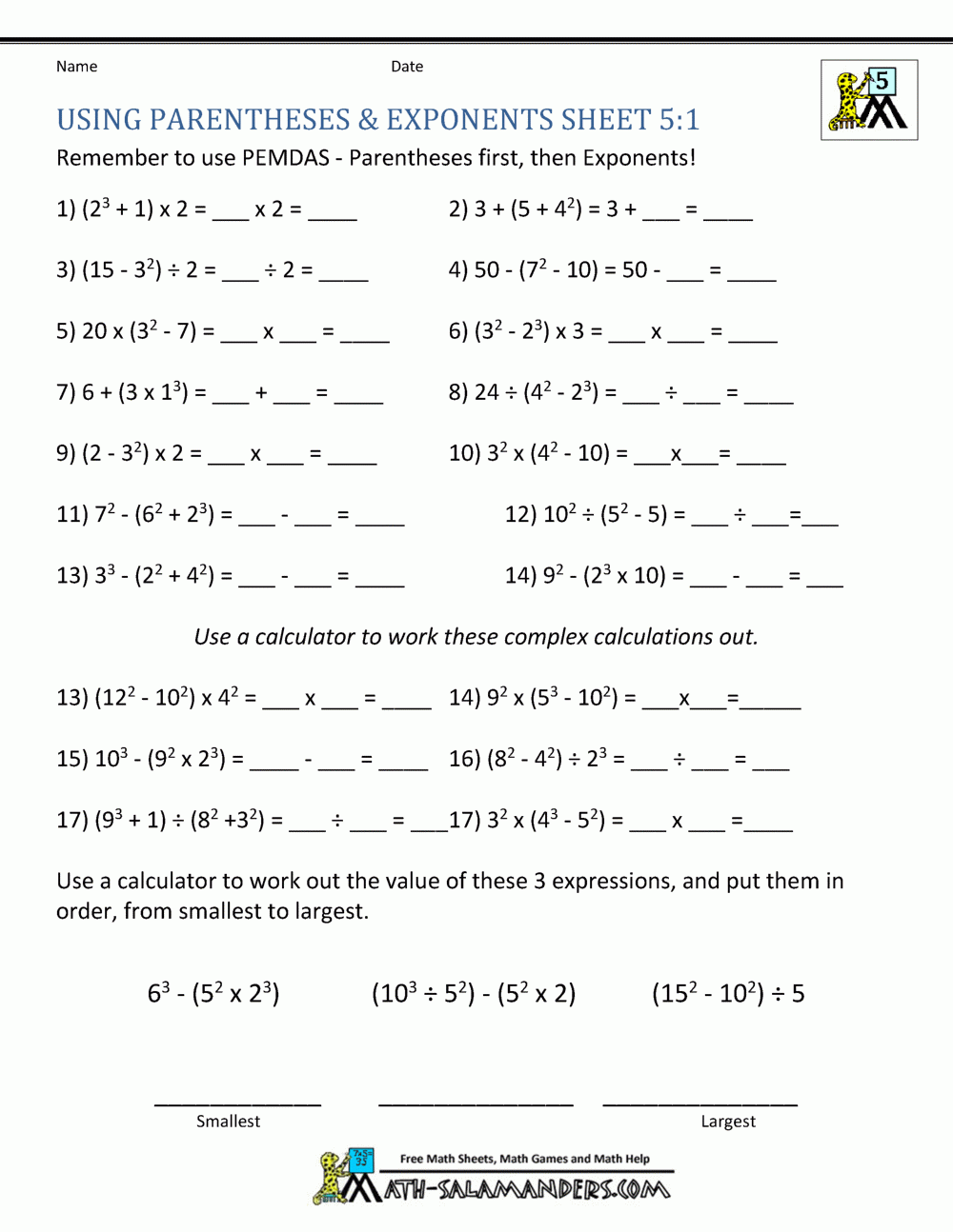 Printable Worksheets For 5th Grade