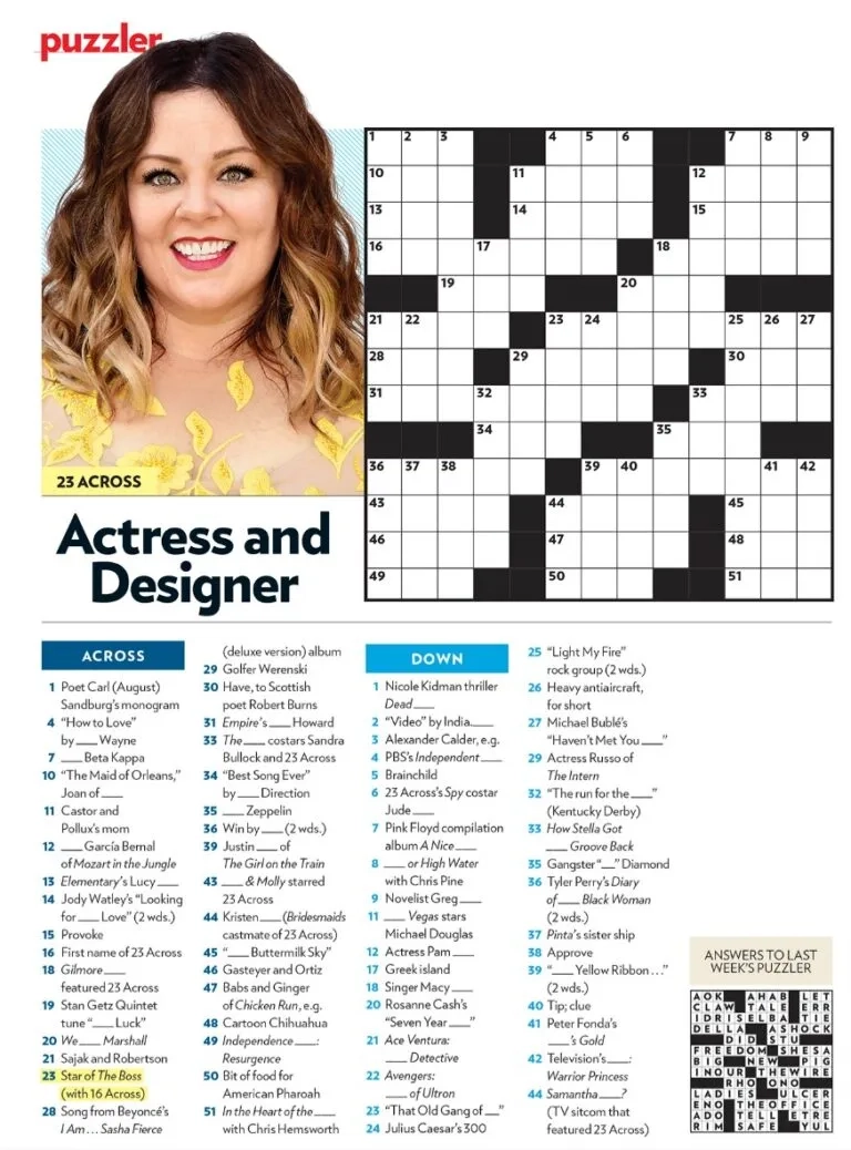 People s Magazine Crossword Puzzles Printable