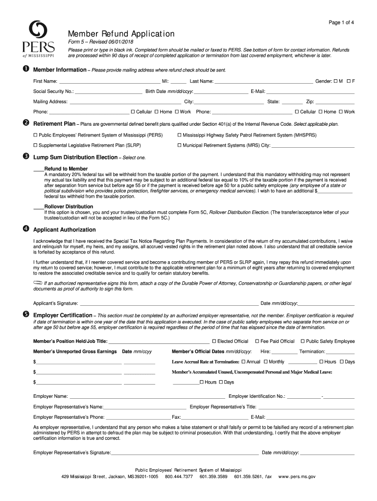 Pers Refund Form Fill Out amp Sign Online DocHub